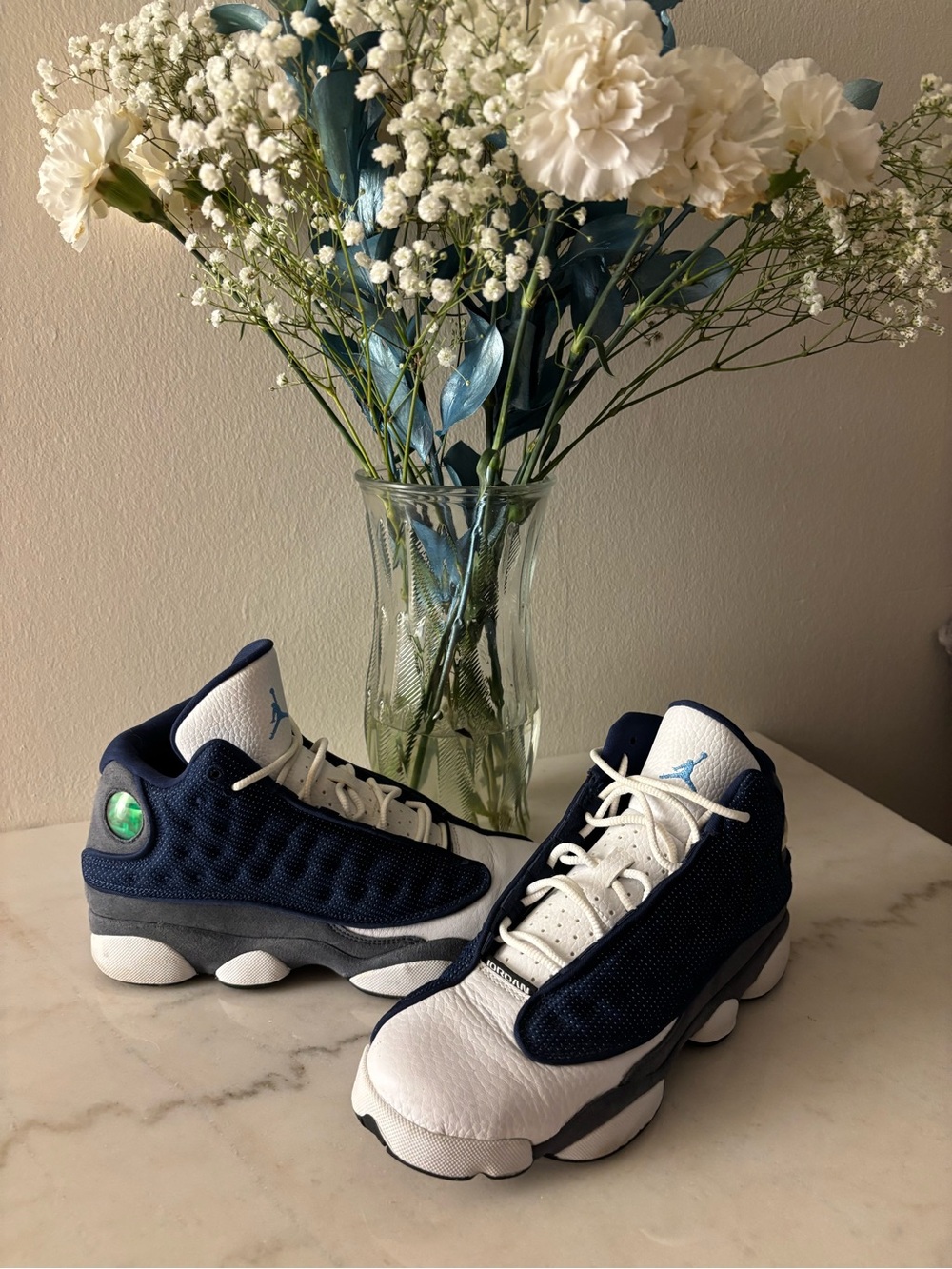 Jordan Kids Retro 13 Sneakers in Navy and White